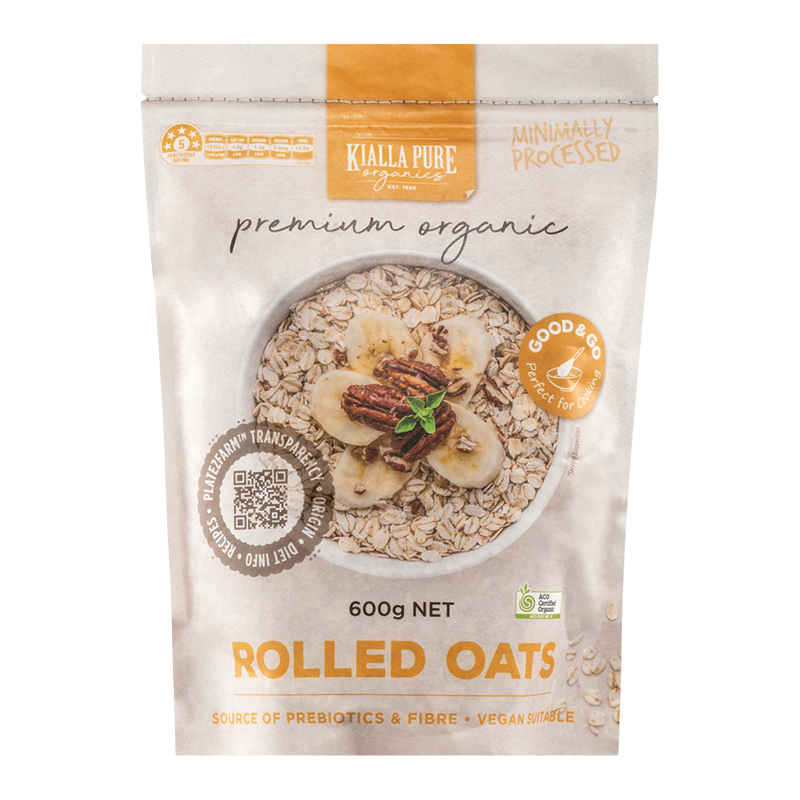 Organic Rolled Oats 600g | Kialla Pure Foods