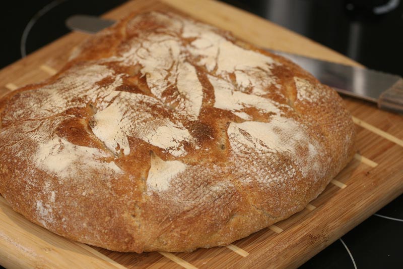 Freshly baked sourdough bread