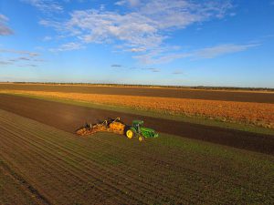 View from the drone: planting wheat in May