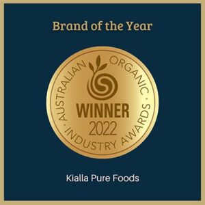 Kialla Pure Foods, Australian Organic Brand of the Year 2022.