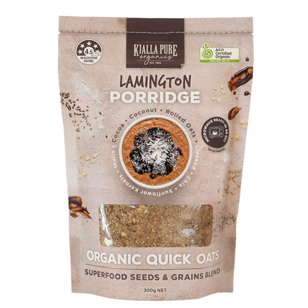 Kialla Pure Organic Lamington flavoured porridge