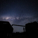 Silos on the farm against the Milky Way. Photo by Hannah Murphy.